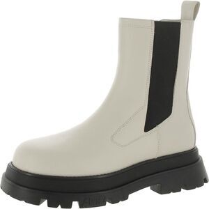 ASH Womens Elite Ivory Leather Chelsea Boots Shoes NWT